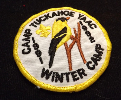 1991 B.S.A. Camp Tuckahoe YAAC Winter Camp Patch Boy Scout Logo Pennsylvania