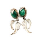 Southwest Sterling Turquoise Malachite Onyx MOP Dangle Earring Lot of 5 #S5266-2 — photo 6