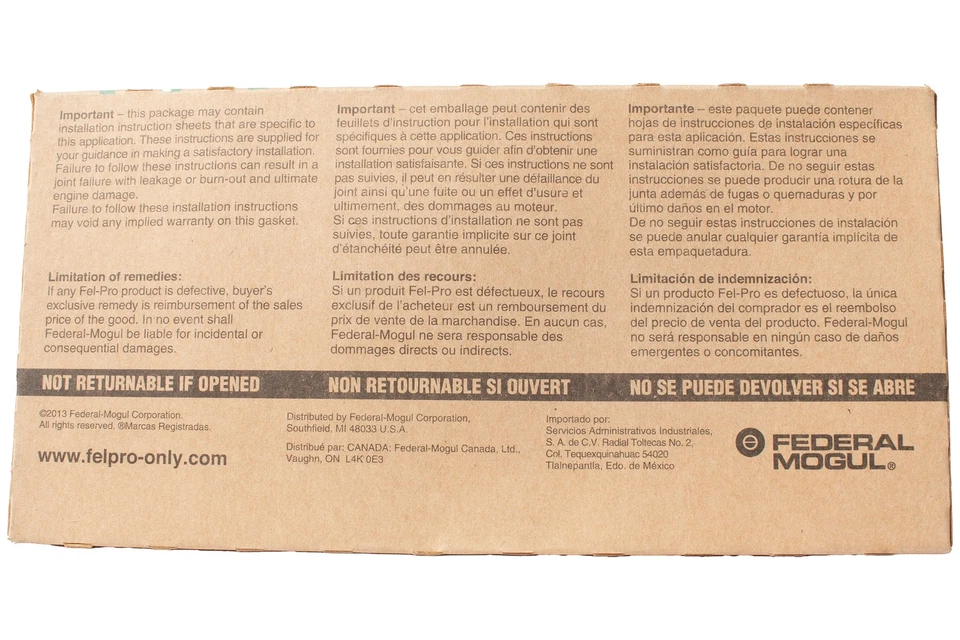 Conjunto de junta coletor de escape FelPro compatível com 93-01 Nissan Altima número de modelo MS94803 - Imagem 3 de 4