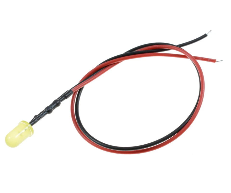 Gelbe Diffuse Linse Vorgekabelt 5mm LED 20cm 12V - Bild 1 von 1
