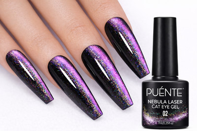 Puente Nebula Cat Eye Gel Nail Polish 10ml Holographic Purple Galaxy Nail Art