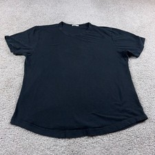 Buck Mason Shirt Mens Large Black Crew Neck Cotton Basic Made in USA Slub Casual