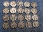 20 SILVER MERCURY DIMES WITH DATES lot 309