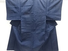 7640605: JAPANESE KIMONO / ANTIQUE MENS ENSEMBLE KIMONO / SILK / TSUMUGI