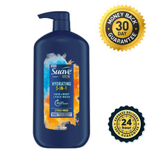 Suave Men 3 in 1 Mens Body Wash, Hair, Face and Body Wash, Hydrating, Citrus  M