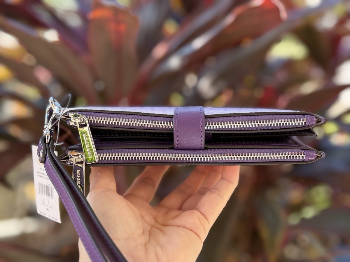 Michael Kors Jet Set Travel LG Double Zip Wallet Ombré MK Dark