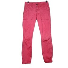 Cabi Compass Cinched Ankle Pants Coral Casual Pockets Mid Rise Stretch 2