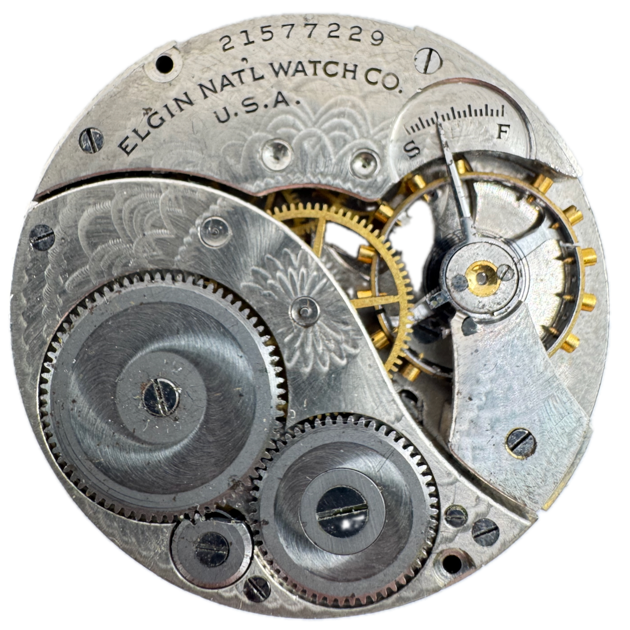 1919 Elgin 7 Jewel Antique Mechanical Pocket Watch Movement 12s 303 USA