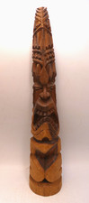 VINTAGE WOODEN CARVED HAWAIIAN TIKI TOTEM STATUE POLYNESIAN NEW ZEALAND MAORI
