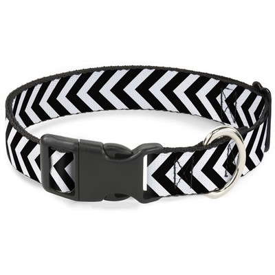 Plastic Clip Collar Chevron3 White/Black Medium 11-16.5'' (US IMPORT)