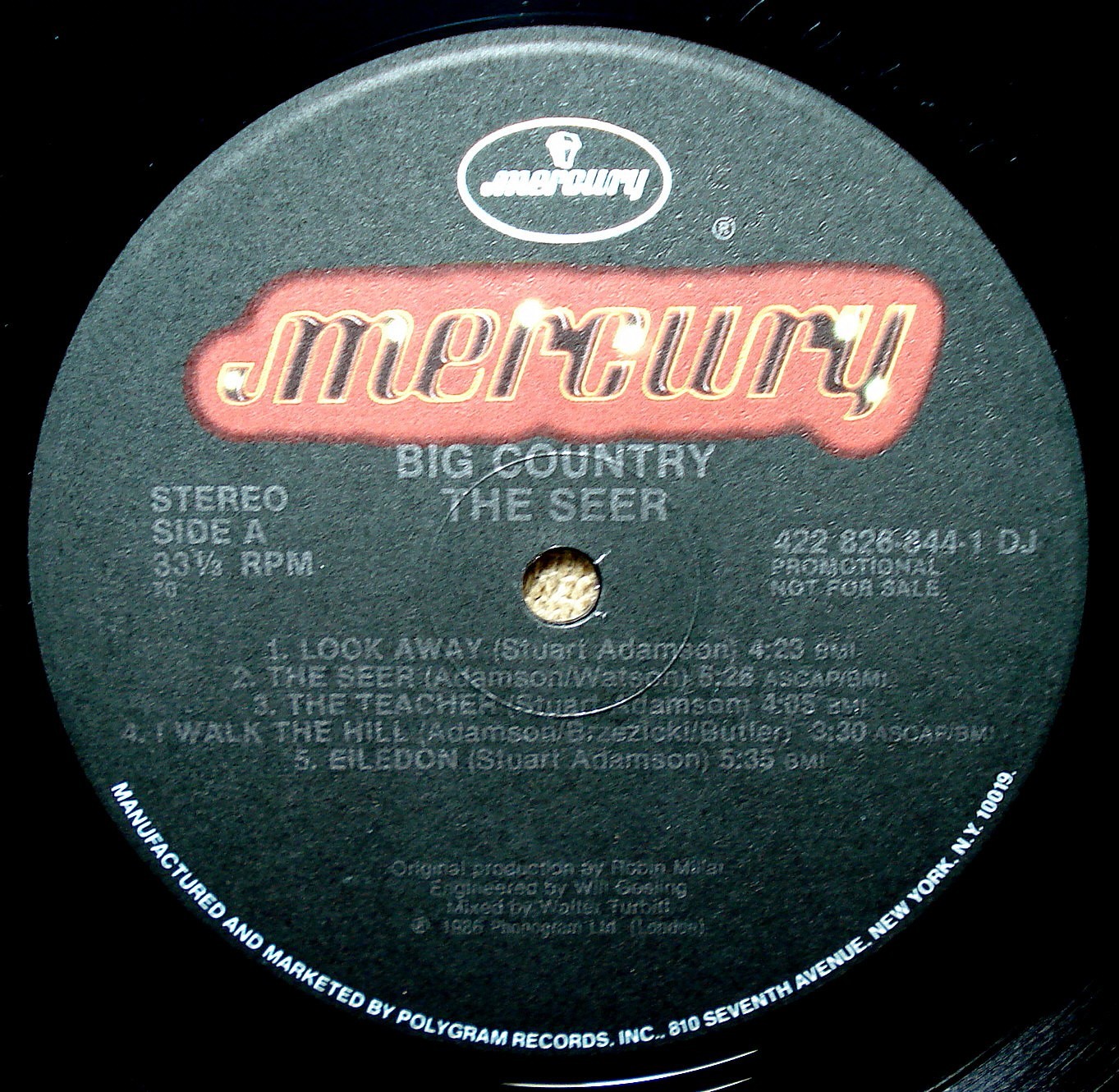 BIG COUNTRY – THE SEER (MERCURY - 422-826 844-1 M-1 DJ) 1981 PROMO ...