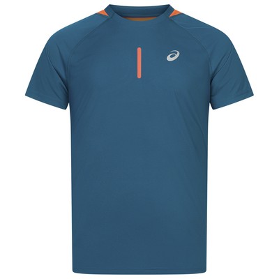 ASICS Motion Dry Herren Running Fitness Sport Trainings Shirt blau neu