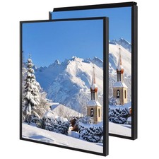 16x24 Inch Poster Frame, Plexiglass, Set of 2, Black Snap Frames, Front-loadi...