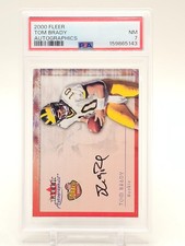 TOM BRADY 2000 FLEER AUTOGRAPHICS FOOTBALL ROOKIE RC AUTO MICHIGAN PSA 7 Q3668-3
