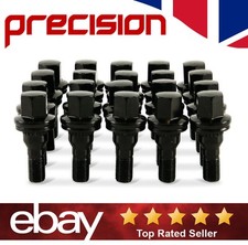 20 x Black Wheel Nuts Bolts for Peugeot 206 1998 - 2013