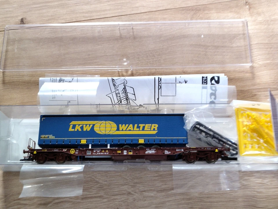 Roco 76221 Containertragwagen Taschenwagen AAE braun LKW Walter Auflieger in OVP