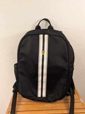 Scuderia Ferrari CG Mobile Black & White Stripe Backpack Pre-Owned