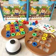 Wooden Geometric Shape Matching Puzzle Montessori Sorting Toy Kids Educational C