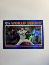 2026 Topps Heritage Yoshinobu Yamamoto World Series Chrome Blue /150