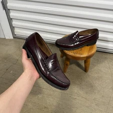 Johnston & Murphy Penny Loafer Shoes Men's Size 10.5 Burgundy Leather