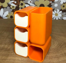 Vintage MCM HOF Desk Organizer Space Age Penc...