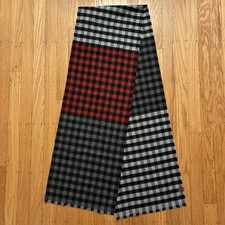 Roots Scarf Red Black Gray Color block Plaid ...