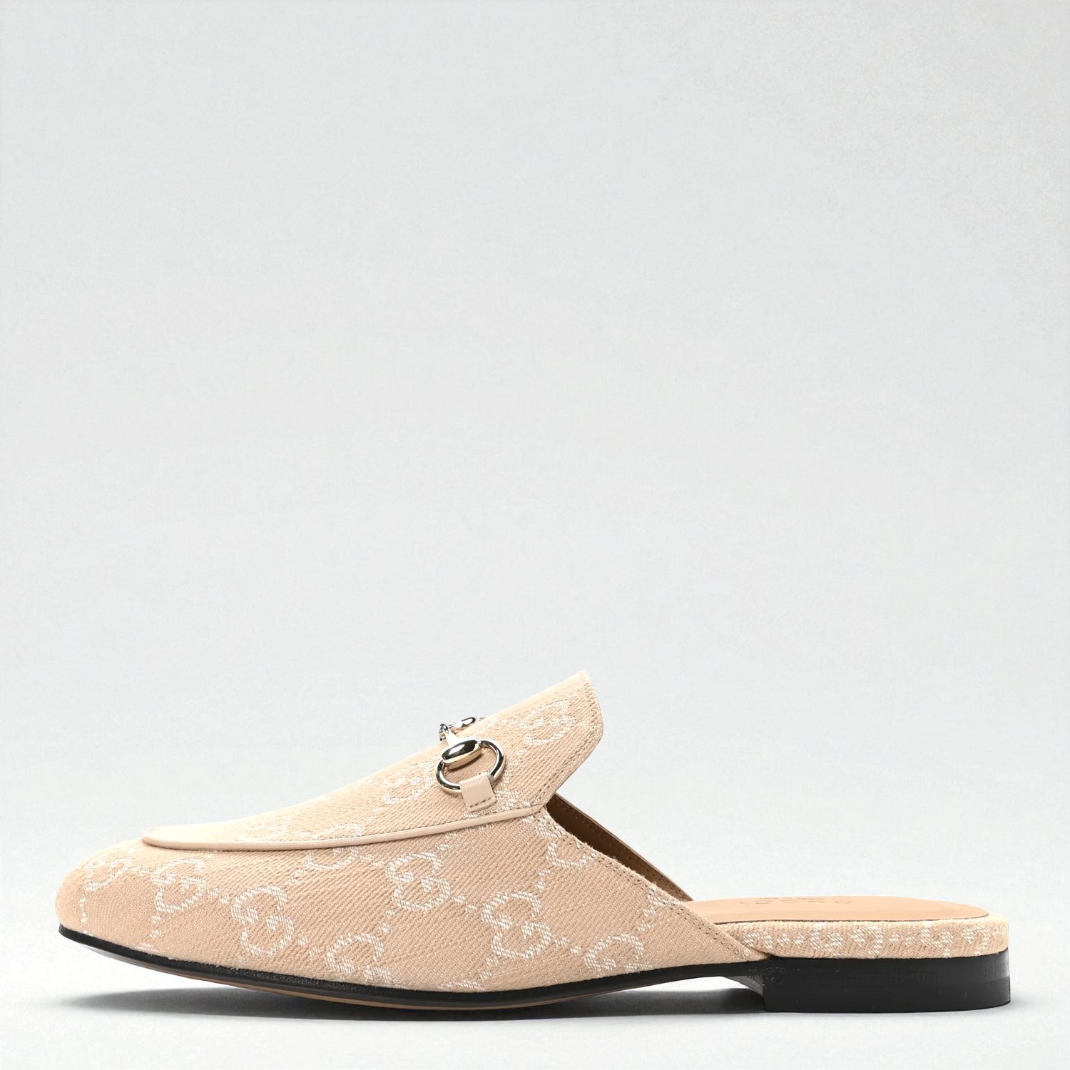 NIB GUCCI Princetown GG Canvas Mules Beige Authentic Size EU36.5 US6.5