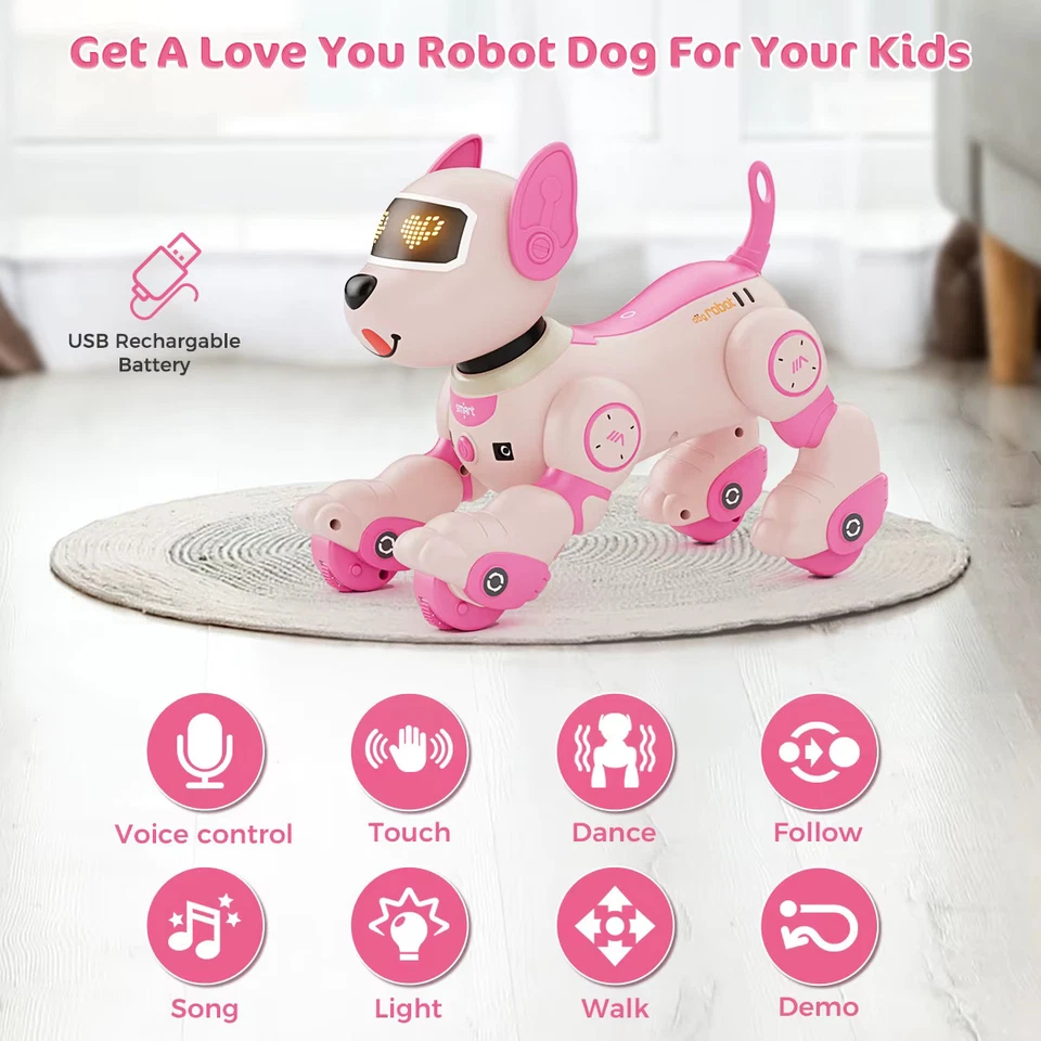 Interactive Robot Dog Toy for Kids, Voice Command, Touch Sensor, Christmas Gift - Image 2 of 4