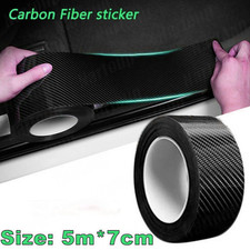 Carbon Sticker Fiber Protector Sill Scuff Cover Anti Scratch Strip Car Door Body