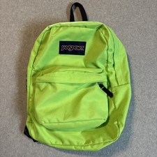 Zaino JANSPORT verde lime borsa scuola college ottime condizioni 