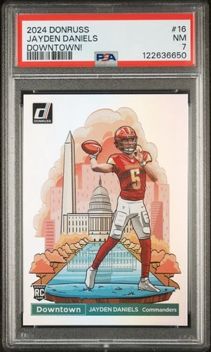 2024 PANINI DONRUSS DOWNTOWN! #16 JAYDEN DANIELS PSA 7