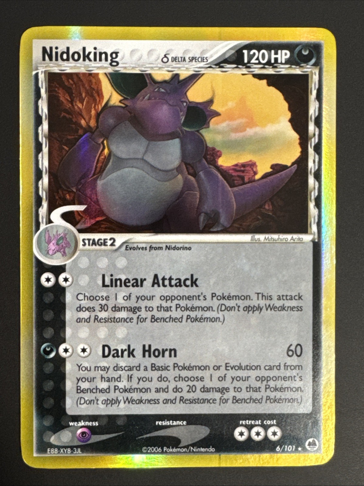 Pokemon TCG Nidoking Delta Species 6/101 Holo Rare Ex Dragon Frontiers 2006 LP