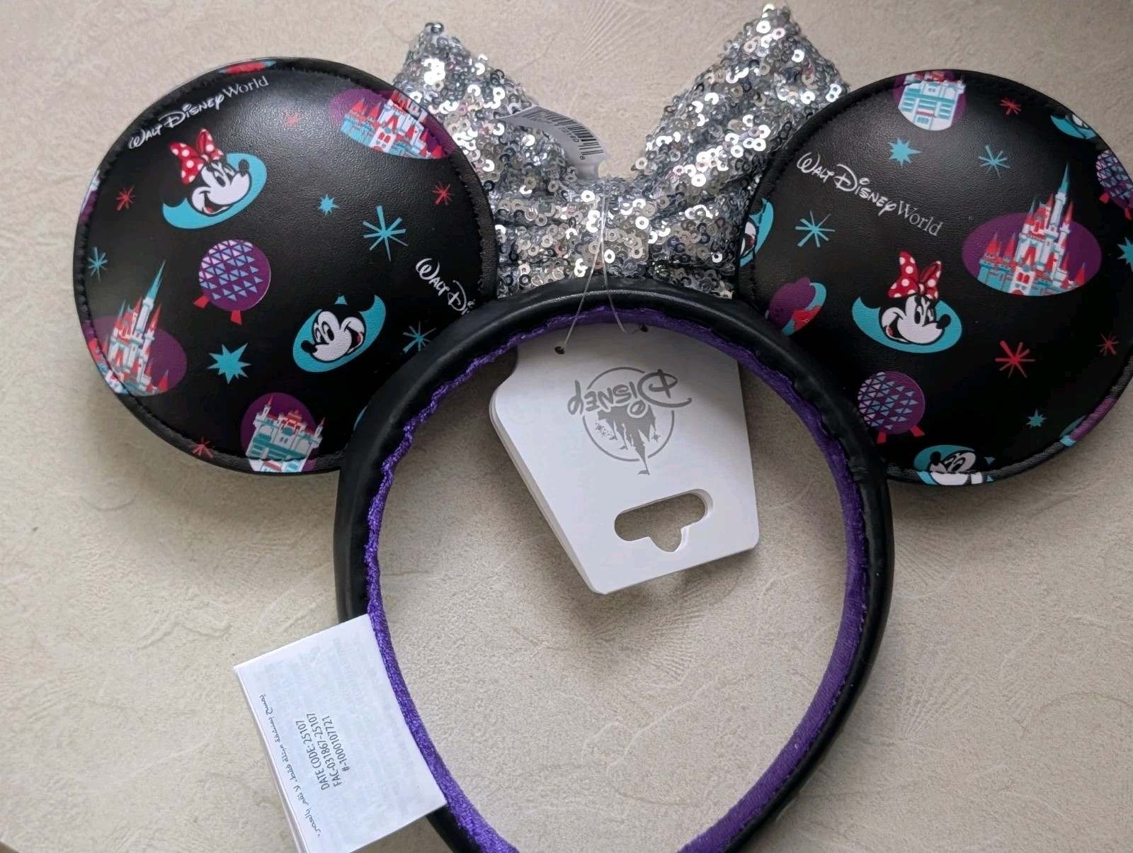 Disney World Mickey Minnie 2026 Sequin Bow Ears Headband New