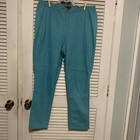 LADIES JESSICA LONDON (n w/ot) AQUA POLY COTTON PANTS SZ 18W — photo 1