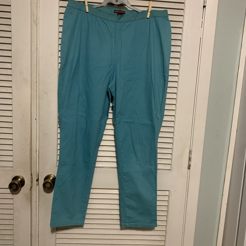 LADIES JESSICA LONDON (n w/ot) AQUA POLY COTTON PANTS SZ 18W
