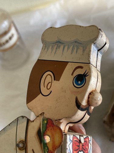 Yone Toys Tin Wind Up Mechanical Big Joe Chef Working Vintage 1960’s Japan - Picture 12 of 15