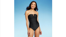 Women's U-Wire Full Coverage One Piece Swimsuit - Kona Sol  Black L