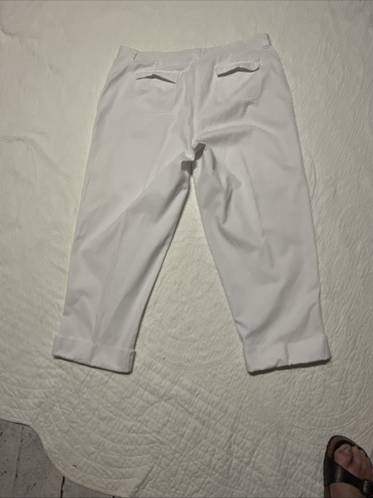 Talbots White Pleated Pants Button Zip Pockets So… - image 11
