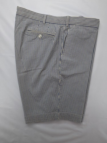 Vintage Polo Ralph Lauren Shorts Mens 38W 9" Blue Stripe Seersucker Bleecker 90s - Picture 12 of 13