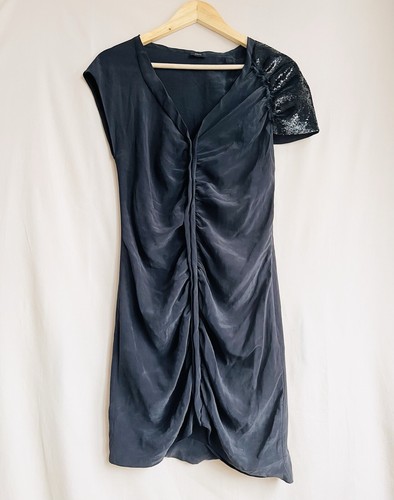 Valentines RRP £395 Joseph Top Size 8 100% Pure Silk Tunic Ruched Sequin Chic
