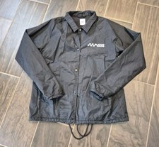 Vans Nylon Light Jacket Size Medium Women's Skater Black Button Up EUC