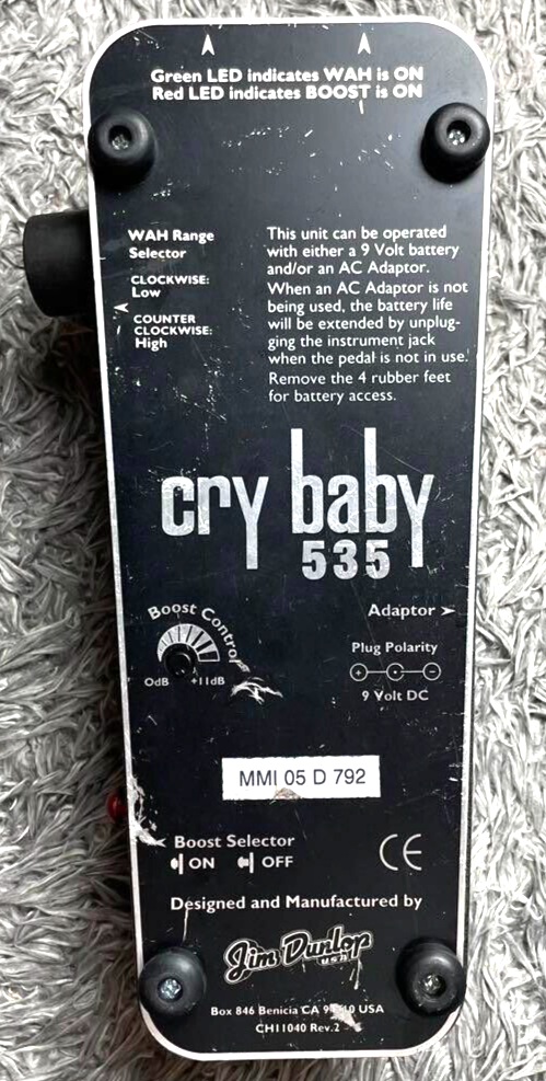Jim Dunlop Cry Baby 535 Rev.2 Model Guitar Effect Wah Pedal | eBay