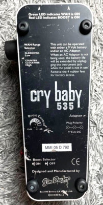 ギター Jim Dunlop Cry Baby 535 Jim Dunlop Cry Baby 535 Rev.2 Model Guitar Effect Wah Pedal | eBay
