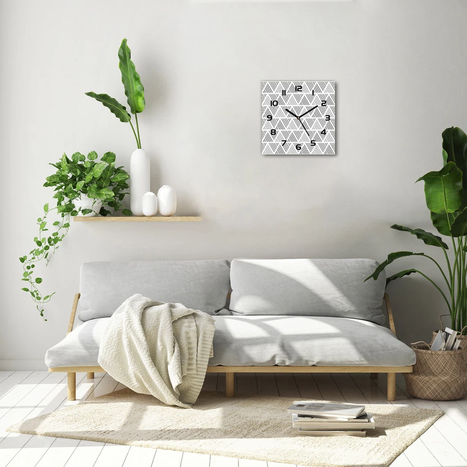 Horloge Murale En Verre moderne Moderne Triangle 30x30 - Photo 2/4