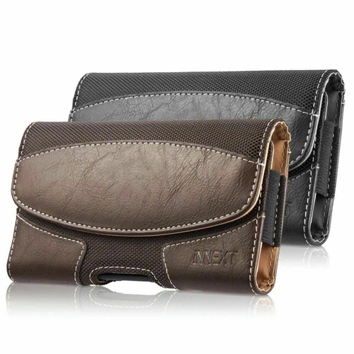 Horizontal Leather Cell Phone Pouch Holster Holder with Belt Clip Cover Case