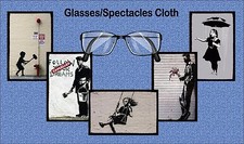 BANKSY STYLE GLASSES/SPECTACLES CLEANING CLOTH ART PAINTING GIFT GRAFFITI 