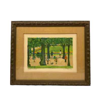 Nathalie Chabrier Le Jardin Public Color Lithograph Pencil Signed