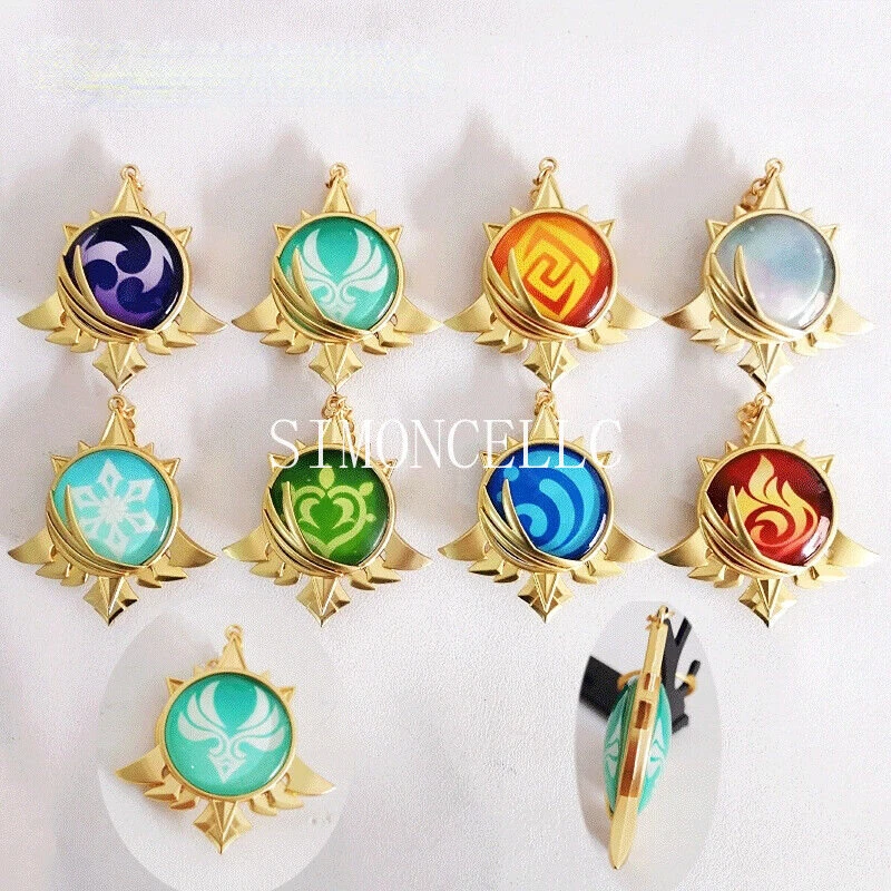 Genshin Impact Mondstadt Vision Llavero Metal Llavero Ojo Original Dios Regalo Foto 2 de 4