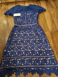 reiss blue lace dress