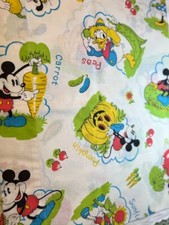 Vintage Mickey Mouse Pillowcase 20" X 30" Pluto Donald Duck Minnie Mouse